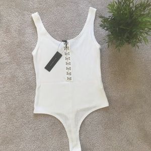 Cream Tank Bodysuit, Size Medium